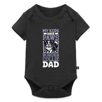 Border Collie papa - Body à manches courtes Premium Bébé - noir - Devant