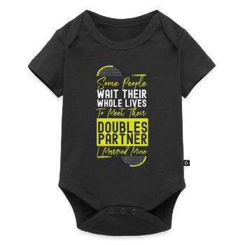 Funny Tennis Player Racket Husband - Baby Premium short-sleeve bodysuit - black - Front