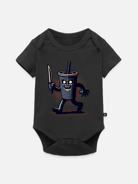 Unheimlicher Psycho Trinkbecher Getränke - Baby Premium Kurzarmbody - Schwarz
