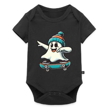 Skateboaring Dabbing Ghost Skateboard Dab - Baby Premium short-sleeve bodysuit - black - Front