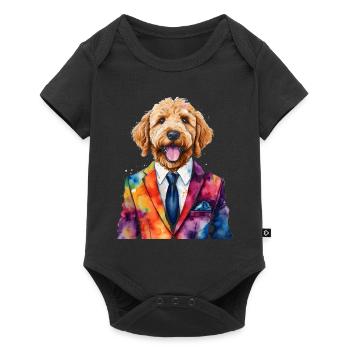 Goldendoodle Suit Dog Animal Design Print - Baby Premium short-sleeve bodysuit - black - Front