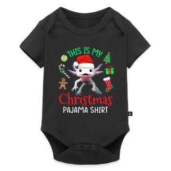 This is my Christmas Pajama Shirt Axolotl Santa - Baby Premium short-sleeve bodysuit - black - Front