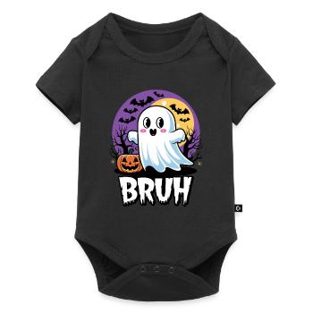 Halloween Fantôme Fantôme Brûlure Pleine Lune Mignon - Body à manches courtes Premium Bébé - noir - Devant