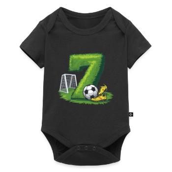 7th Birthday 7 Years Soccer Soccer Player - Baby Premium short-sleeve bodysuit - black - Front