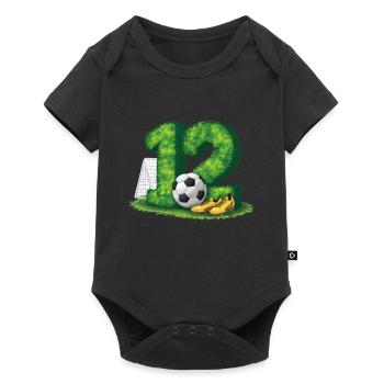 12th Birthday 12 Years Soccer Soccer Player - Baby Premium short-sleeve bodysuit - black - Front
