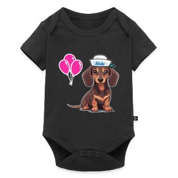 Chien Teckel Sailor Sailor Ballons d’anniversaire - Body à manches courtes Premium Bébé - noir - Devant