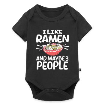 I Like Ramen And Maybe 3 People Chopsticks Noodle - Baby Premium Kurzarmbody - Schwarz - Vorne