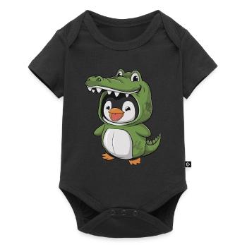 Pingouin en costume de crocodile - Body à manches courtes Premium Bébé - noir - Devant