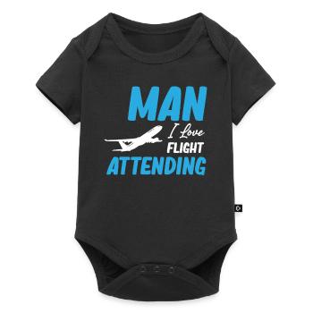 Homme j’aime vol Assister à Voyage en avion - Body à manches courtes Premium Bébé - noir - Devant