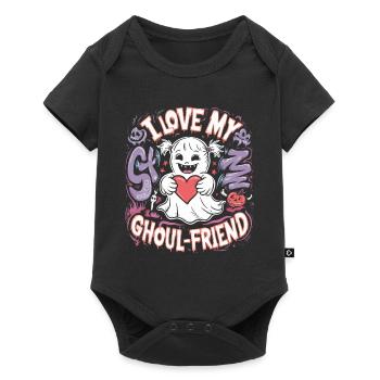 J’aime mon ami goule mignon fantôme Halloween - Body à manches courtes Premium Bébé - noir - Devant