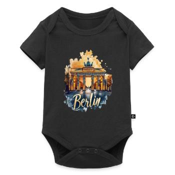 Berlin mit Brandenburger Tor - Baby Premium Kurzarmbody - Schwarz - Vorne