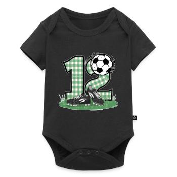12th Birthday 12 Years Soccer Soccer Player - Baby Premium short-sleeve bodysuit - black - Front