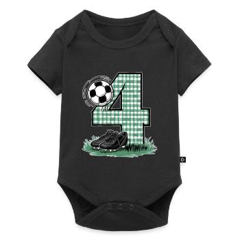 4ème anniversaire 4 ans de football Joueur de football - Body à manches courtes Premium Bébé - noir - Devant