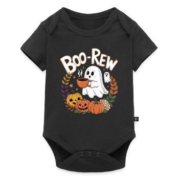Halloween Boo-Rew Ghost With Pumpkin - Baby Premium short-sleeve bodysuit - black - Front