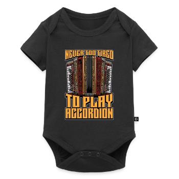 Accordion Never Too Tired To Play Wind Instrument - Baby Premium short-sleeve bodysuit - black - Front