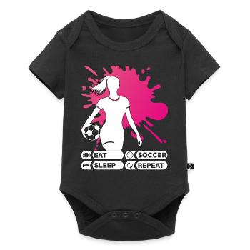 Eat Sleep Soccer Repeat - Soccer Player - Baby Premium short-sleeve bodysuit - black - Front