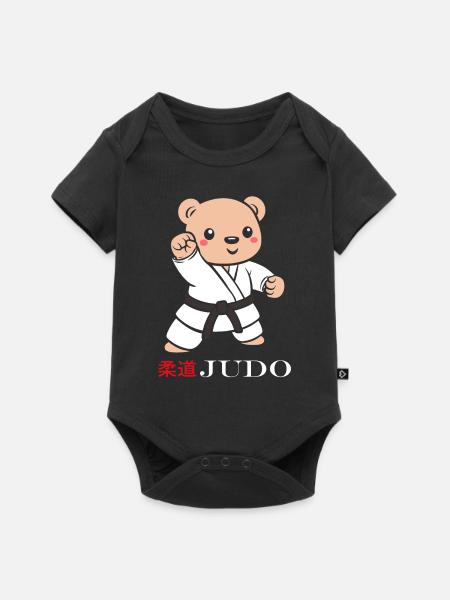 judo - Body niemowlęce premium z krótkim rękawem  - czarny