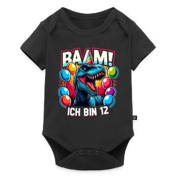 12 Jahre Geschenk Geburtstag Junge Mädchen - Baby Premium Kurzarmbody - Schwarz - Vorne