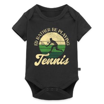 drôle de raquette de joueur de tennis que j’aurais - Body à manches courtes Premium Bébé - noir - Devant