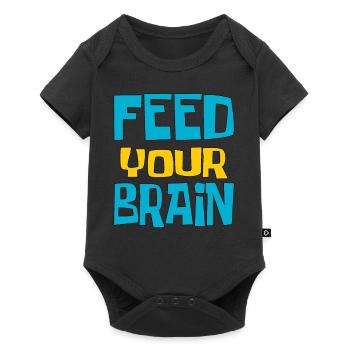 Feed your brain - füttere Dein Gehirn - Baby Premium short-sleeve bodysuit - black - Front