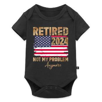 Retraité 2024 - plus mon problème - Body à manches courtes Premium Bébé - noir - Devant