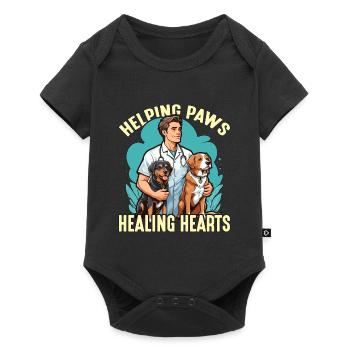 Veterinary Technician Helping Paws Animal Lover - Baby Premium Kurzarmbody - Schwarz - Vorne