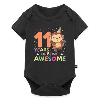 Singe pour les enfants de 11 ans - Body à manches courtes Premium Bébé - noir - Devant