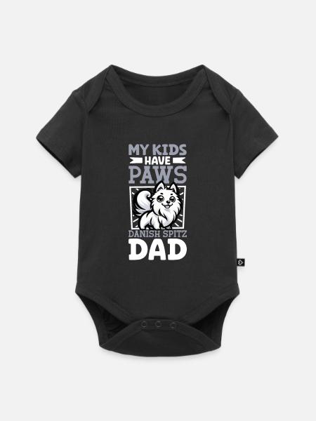 Dänischer Spitz Papa - Baby Premium Kurzarmbody - Schwarz