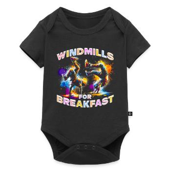 Breakdance Windmills for breakfast - Baby Premium short-sleeve bodysuit - black - Front