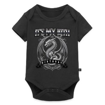 Dragon 10th Birthday Dragon - Baby Premium short-sleeve bodysuit - black - Front