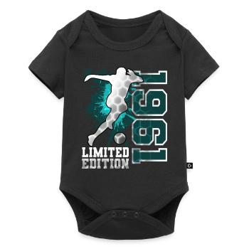 1961 Année de naissance Anniversaire Football - Body à manches courtes Premium Bébé - noir - Devant