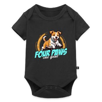 Dog Agility Training Four Paws One Goal Dog Owner - Baby Premium short-sleeve bodysuit - black - Front