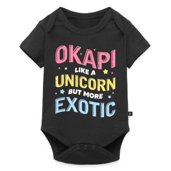 okapi like a unicorn but more exotic Design - Baby Premium Kurzarmbody - Schwarz - Vorne