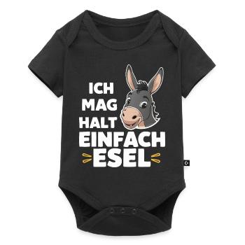 Esel Eselchen Maultier Muli - Baby Premium Kurzarmbody - Schwarz - Vorne