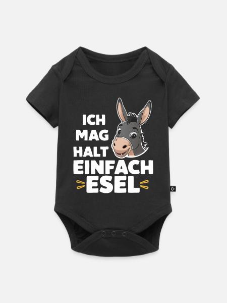 Esel Eselchen Maultier Muli - Baby Premium Kurzarmbody - Schwarz