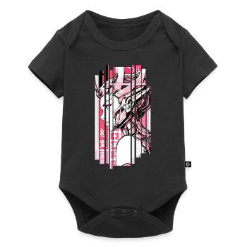Woman cyberpunk pink Geometric japan - Baby Premium short-sleeve bodysuit - black - Front