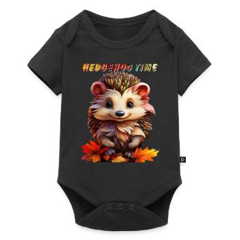 HEDGEHOG TIME - Baby Premium Kurzarmbody - Schwarz - Vorne