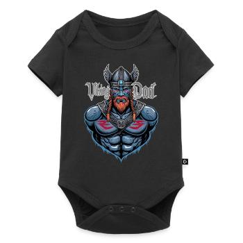 Grimmiger Wikingerkrieger Vater Kunststil - Baby Premium Kurzarmbody - Schwarz - Vorne