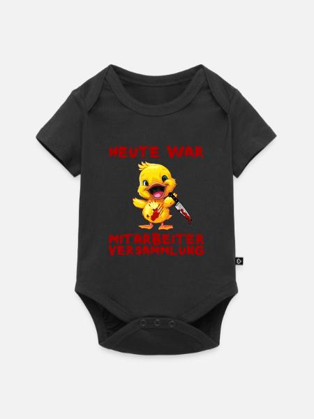 Mitarbeiterversammlung - Ente mit Messer Halloween - Baby Premium Kurzarmbody - Schwarz