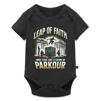 Parkour Parkourläufer Leap of faith - Baby Premium Kurzarmbody - Schwarz - Vorne