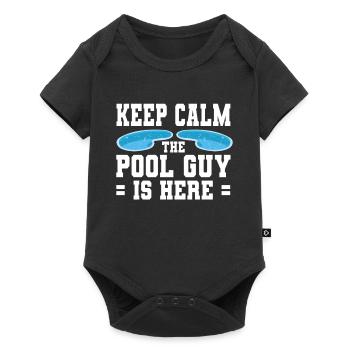 Pool Cleaner Keep Calm The Pool Guy Is Here - Baby Premium Kurzarmbody - Schwarz - Vorne