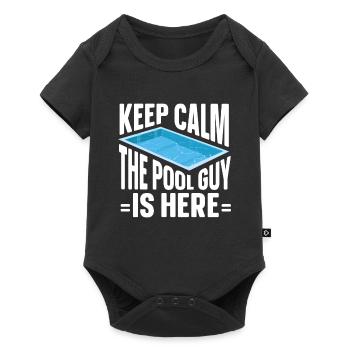 Pool Cleaner Keep Calm The Pool Guy Is Here - Baby Premium Kurzarmbody - Schwarz - Vorne