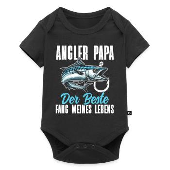 Pêcheur Papa Canne à pêche Drôle Fête des Pères Pêcheur - Body à manches courtes Premium Bébé - noir - Devant