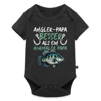 Pêcheur Papa Canne à pêche Drôle Fête des Pères Pêcheur - Body à manches courtes Premium Bébé - noir - Devant