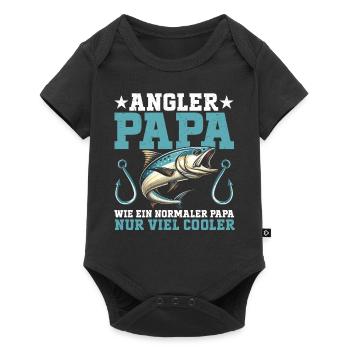 Pêcheur Papa Canne à pêche Drôle Fête des Pères Pêcheur - Body à manches courtes Premium Bébé - noir - Devant