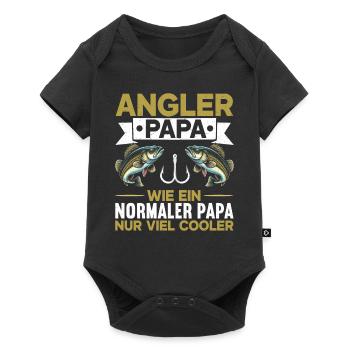 Pêcheur Papa Canne à pêche Drôle Fête des Pères Pêcheur - Body à manches courtes Premium Bébé - noir - Devant