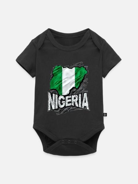 Nigeria - Baby Premium Kurzarmbody - Schwarz