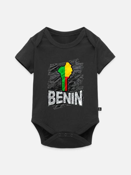 Benin - Baby Premium Kurzarmbody - Schwarz