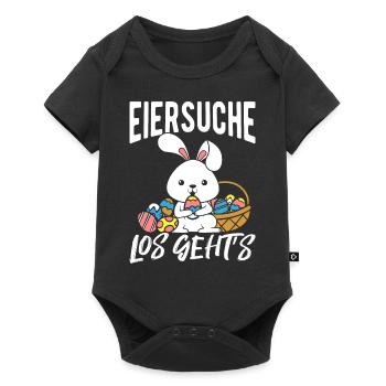 chasse aux œufs Let’s Go Pâques lapin de Pâques oeufs de Pâques Ki - Body à manches courtes Premium Bébé - noir - Devant