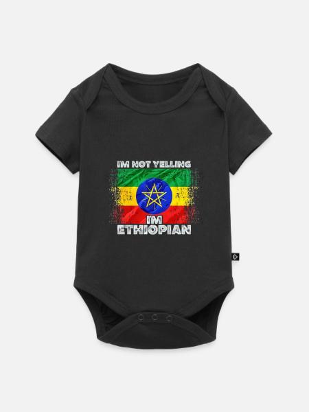 Äthiopien - Baby Premium Kurzarmbody - Schwarz